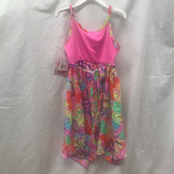 Youngland Girls Hankercheif Dress w/Necklace - Picture 4 of 5